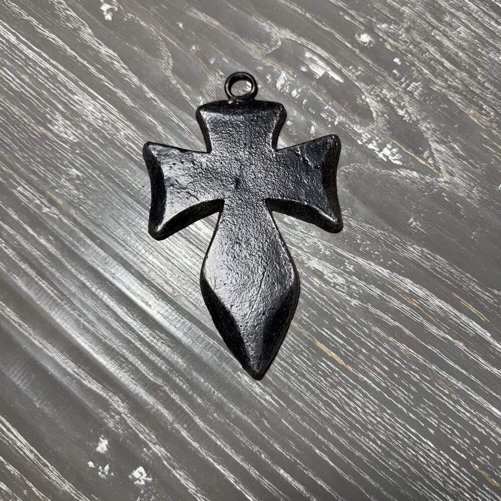 Cast Folk Heraldic Military pattée Iron Cross Solid Cute Black Decor Jesus Relig